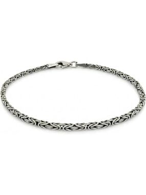 Handmade 925 Sterling Silver Byzantine Bracelet - Non-Tarnish Link Chain for All